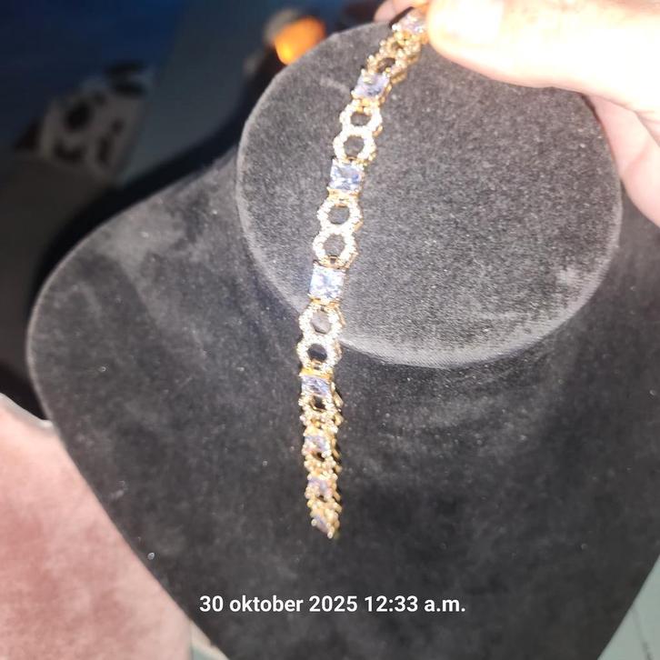 Gouden Stras Armband - Kerstcadeau Idee!, Sieraden, Tassen en Uiterlijk, Armbanden, Nieuw, Goud, Goud, Ophalen of Verzenden