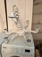 vintage brocante kroonluchter wit 6 arms  likje verf, Ophalen, Gebruikt
