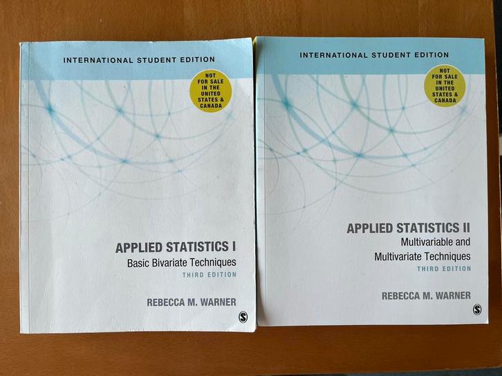 Applied Statistics I and II - Rebecca M. Warner, Boeken, Studieboeken en Cursussen, Zo goed als nieuw, WO, Beta, Ophalen of Verzenden