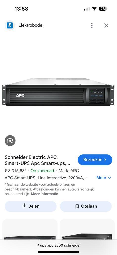 UPS APC-2200 230V, Computers en Software, Noodvoedingen (UPS), Zo goed als nieuw, Ophalen