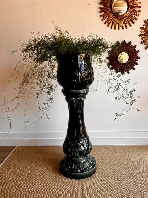 Franse Art Nouveau Piedestal zuil met bloempot vintage, Antiek en Kunst, Antiek | Keramiek en Aardewerk, Ophalen