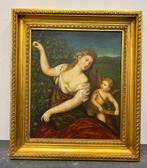 Schilderij op doek, gesigneerd - Venus en Amor, Antiek en Kunst, Ophalen