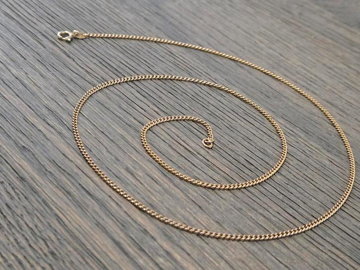 Mooie gouden ketting 14 karaat gourmet schakel 55 cm lengte, Sieraden, Tassen en Uiterlijk, Kettingen, Zo goed als nieuw, Goud