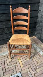Vintage Houten Stoelen met Riet Zitting - Set van 4, Ophalen