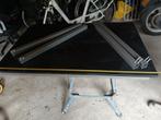 Tafel met stalen poten afmetingen zie foto s, Huis en Inrichting, Tafelonderdelen, Metaal, Modern, Rechthoekig, 50 tot 100 cm