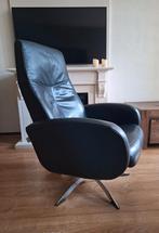 Relaxfauteuil met footstool, Huis en Inrichting, Fauteuils, Ophalen, Zo goed als nieuw, Leer, 50 tot 75 cm