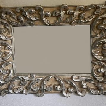 Barok Spiegel met Zilveren Frame 120x95xm beschikbaar voor biedingen