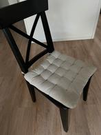 Ikea Ingolf stoel zwartbruin + kussentje 6x, Huis en Inrichting, Stoelen, Ophalen, Gebruikt, Zwart, Vijf, Zes of meer stoelen