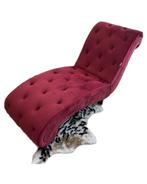 Bordeauxrode Chaise Longue, Huis en Inrichting, Ophalen, Eenpersoons, 75 tot 100 cm, Zo goed als nieuw