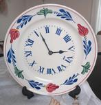 Boerenbont keuken of wandklok met rode rand, Ophalen of Verzenden, Zo goed als nieuw, Wandklok