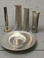 BSF Mid Century verzilverde Design vazen+bord, Ophalen of Verzenden