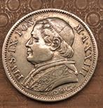 1 Lira 1868 Paus Pius IX M.A.XXIII(afwijking), Postzegels en Munten, Verzenden, Overige landen, Losse munt, Zilver