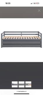 Bed Ties met bedverhoger - antraciet - 90x200 cm, Kinderen en Baby's, Kinderkamer | Stapelbedden en Hoogslapers, Gebruikt, Hoogslaper