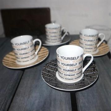 Espresso kop en schoteltjes Expresso Yourself set van 4 beschikbaar voor biedingen