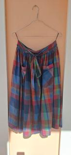 Vintage rok - maat 44/XXL- geblokt - 100% katoen - 90's, Kleding | Dames, Rokken, C&A, Blauw, Maat 42/44 (L), ?
