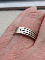 Ring met 3 briljanten witgoud wit goud, Verzenden, Wit, Met edelsteen, Dame
