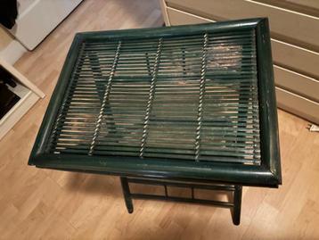 Bamboe tafeltje groen inklapbaar beschikbaar voor biedingen