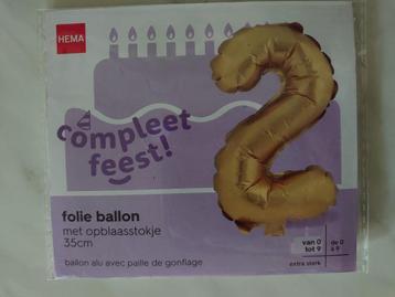 Hema folie ballon - cijfer 2 - 35cm beschikbaar voor biedingen