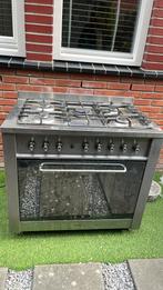 Indesit gasfornuis + oven 90 cm 5 pit, Witgoed en Apparatuur, Fornuizen, Gebruikt, 60 cm of meer, Ophalen of Verzenden, Gas
