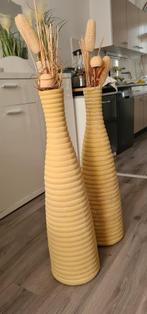 2x grote vloerenvazen Ikea 94 cm hoog, Ophalen, Geel, Aardewerk of Porselein, Zo goed als nieuw
