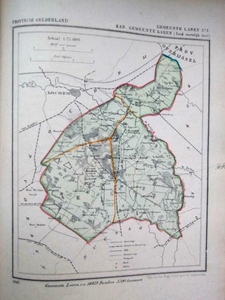 118 / Laren no 2 Zwiep / Litho 1867 Kuyper GLD, Antiek en Kunst, Kunst | Litho's en Zeefdrukken, Ophalen of Verzenden