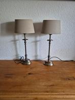 Twee metalen tafel lampen- schemerlampen, Huis en Inrichting, Lampen | Hanglampen, Ophalen, Gebruikt, Minder dan 50 cm