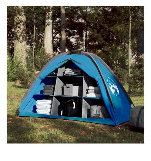 vidaXL Opbergtent 9 vakken waterdicht blauw, Caravans en Kamperen, Tenten, Nieuw, Ophalen of Verzenden