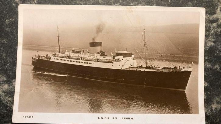 Hoek van Holland- Harwich nachtboot  ARNHEM  (1947), Verzamelen, Scheepvaart, Ophalen of Verzenden