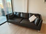 Prachtige leren vintage bank donkerbruin - ZGAN - Rotterdam, Ophalen, Driepersoons, Zo goed als nieuw, Rechte bank