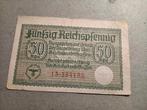 Wehrmacht betaal biljet 50 reichspfennig, Verzamelen, Militaria | Tweede Wereldoorlog, Ophalen of Verzenden, Duitsland