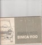 Handleiding Simca 1100, Auto diversen, Ophalen of Verzenden