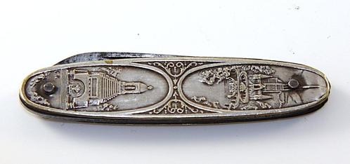 Art deco Frans zakmes "Lourdes" souvenier, Verzamelen, Overige Verzamelen, Gebruikt, Ophalen of Verzenden