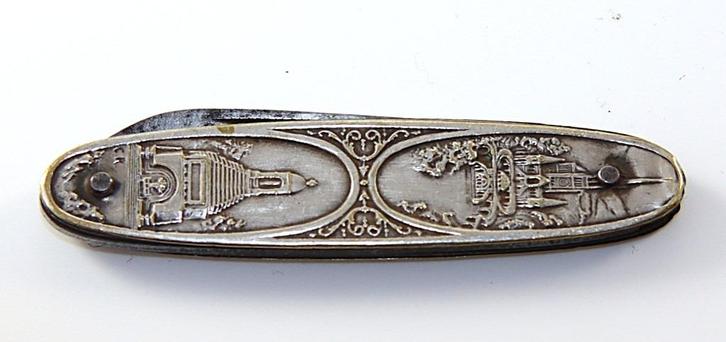 Art deco Frans zakmes "Lourdes" souvenier, Verzamelen, Overige Verzamelen, Gebruikt, Ophalen of Verzenden