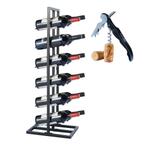 Wijnrek | Flessenrek | Wijnopslag | 12 flessen | 31x21x84cm, 5 tot 15 flessen, Info@lendo-online.eu, Nieuw, Lendo Online