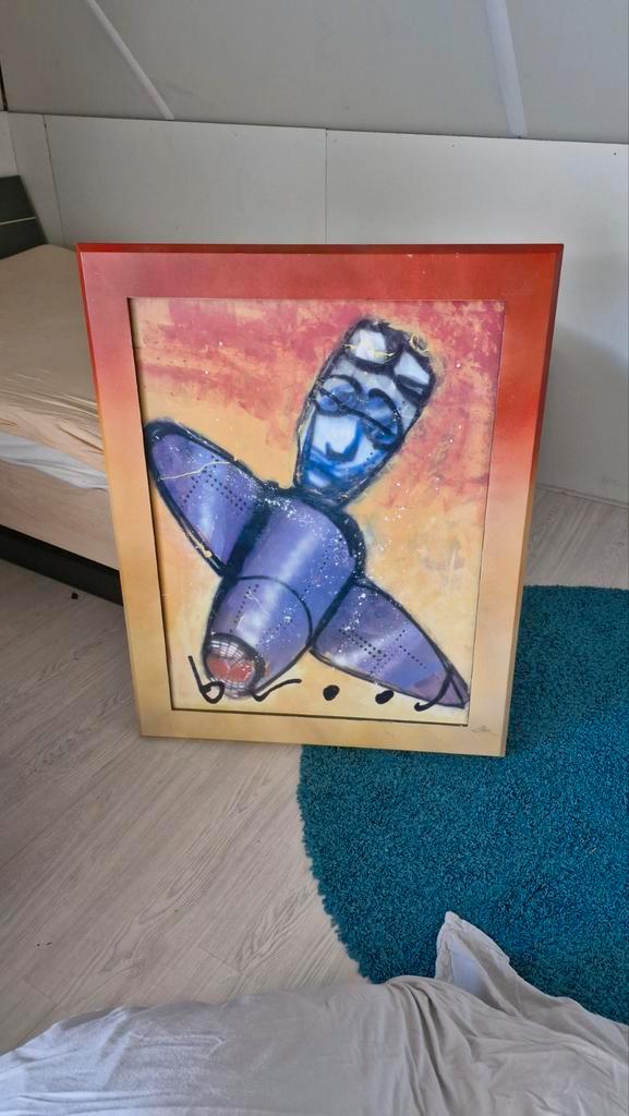 Herman Brood Zeefdruk - Vliegtuig, Antiek en Kunst, Kunst | Litho's en Zeefdrukken, Ophalen of Verzenden