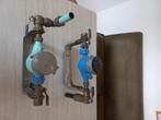 Watermeters. met beugels voorzien van kogelafsluiters., Doe-het-zelf en Verbouw, Ophalen of Verzenden, Zo goed als nieuw, Vocht of Vloeistof