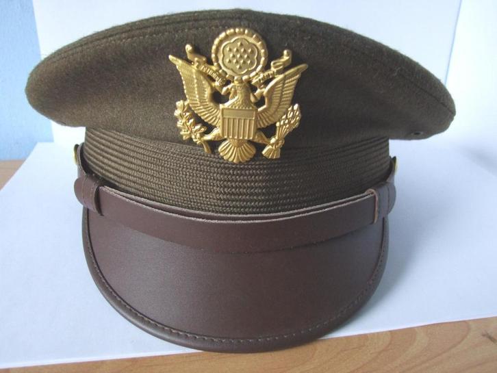 Pet,Kepi,Officier,US,Army,WWII, Verzamelen, Militaria | Tweede Wereldoorlog, Landmacht, Helm of Baret, Amerika, Verzenden