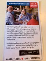 Humphrey’s Restaurant € 7,50 korting per persoon, Drie personen of meer, Kortingsbon, Overige typen