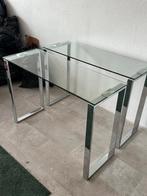 Sidetable te koop aangeboden, Ophalen, 100 tot 150 cm, Zo goed als nieuw, Glas