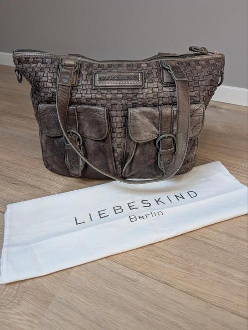 Ruime lederen Liebeskind tas bruin/grijs, Sieraden, Tassen en Uiterlijk, Tassen | Damestassen, Gebruikt, Overige typen, Bruin