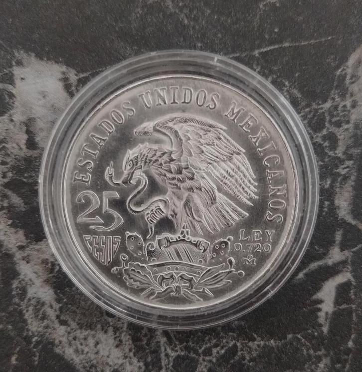 Mexico, prachtige 25 Pesos munt 1968, Zilver, Olympiade, UNC, Postzegels en Munten, Munten | Amerika, Losse munt, Noord-Amerika