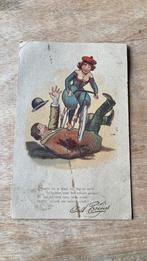 Oude Nieuwjaarsbriefkaart 1905 humor, Verzamelen, Ophalen of Verzenden, Voor 1920, Gelopen