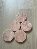 Roze Marmeren Onderzetters - Set van 5, Ophalen of Verzenden, Gebruikt, Glas of Kopje