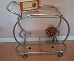 Serveerwagen, bijzettafel, sidetable vintage art deco sixtie, Ophalen, Zo goed als nieuw