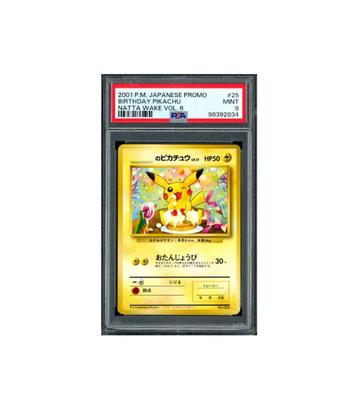 Pokemon Birthday Pikachu Natta Wake Vol 6 #025 PSA 9 beschikbaar voor biedingen