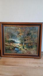 schilderij klassiek L de Jong mooie lijst landschap olieverf, Ophalen