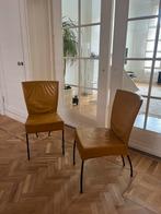 Spica Stoel, Higland Honey leer, zwart frame., Huis en Inrichting, Ophalen, Gebruikt, Twee, Overige kleuren