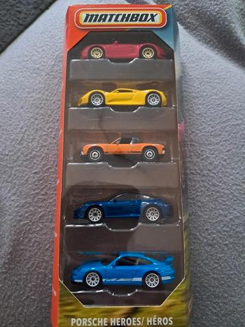 Matchbox 5 pack Porsche Heroes nieuw 911 918 914 targa gt3 beschikbaar voor biedingen