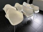6 Design stoelen (lijkend op Vitra Eames DAR), Ophalen, Kunststof, Gebruikt, Wit