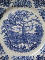 English Ironware England dinerbord kerk blauw, Ophalen of Verzenden